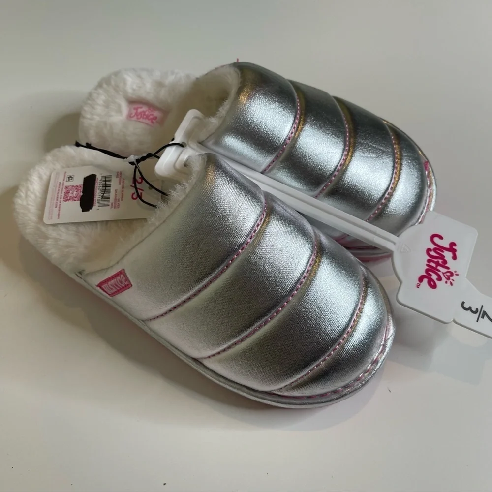 Justice Girls Slippers silver